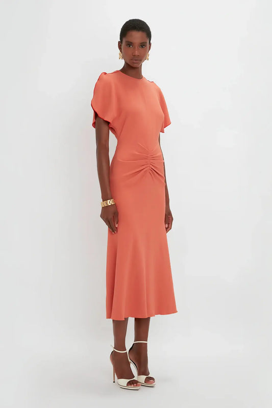Low Back Cami Floor-Length Dress In Poppy Red