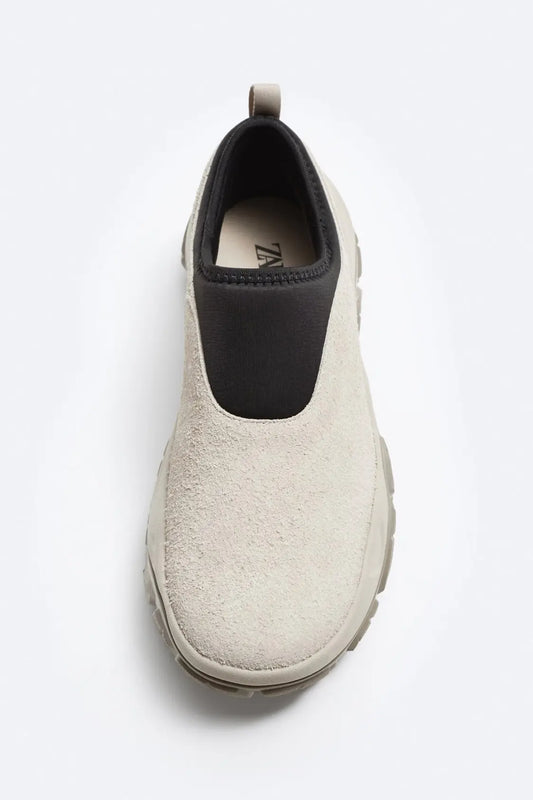 Contrast high-top sneakers