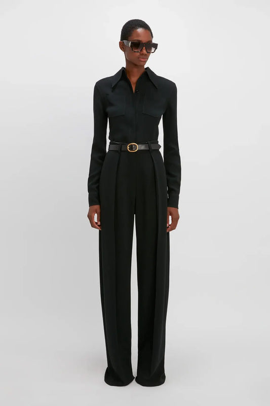 Exclusive Cropped Tuxedo Trouser In Ivory